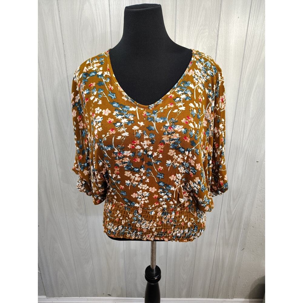 Women's Hailey And Co Size M Cottagecore Peasant Fairy Top Elastic Hem